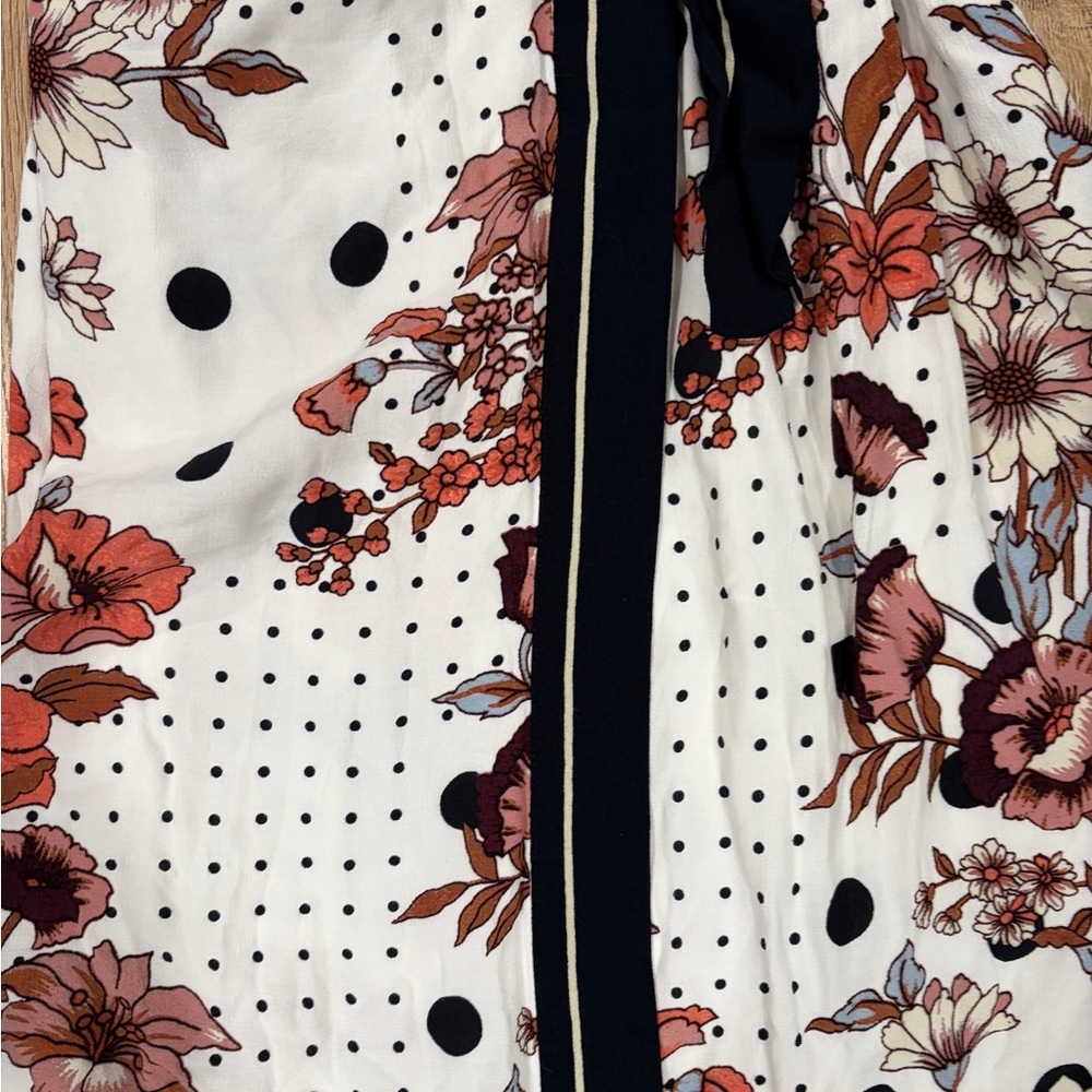Maeve Anthropologie Floral Polka Dot Wrap Dress Women Small Tie Waist - Picture 7 of 8
